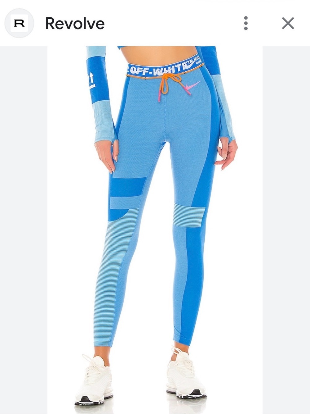 Nike x Off-White Blue Two-Tone Seamless Athletic Leggings Size XS